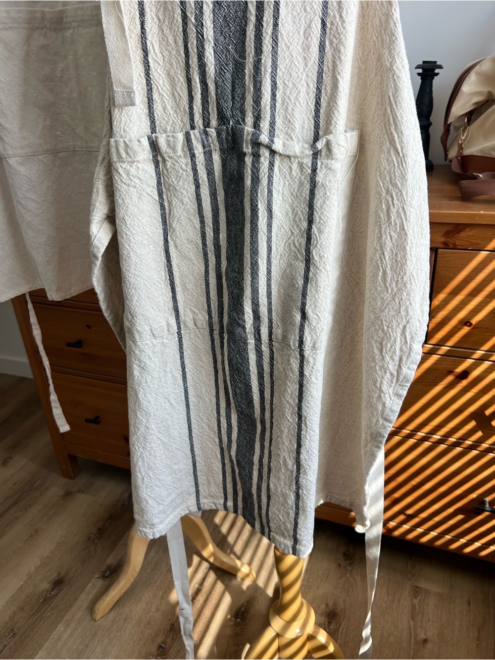 Neutral Linen Aprons - Natural & Striped Set - Picture 4 of 6